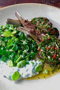 Grilled Aussie lamb chops