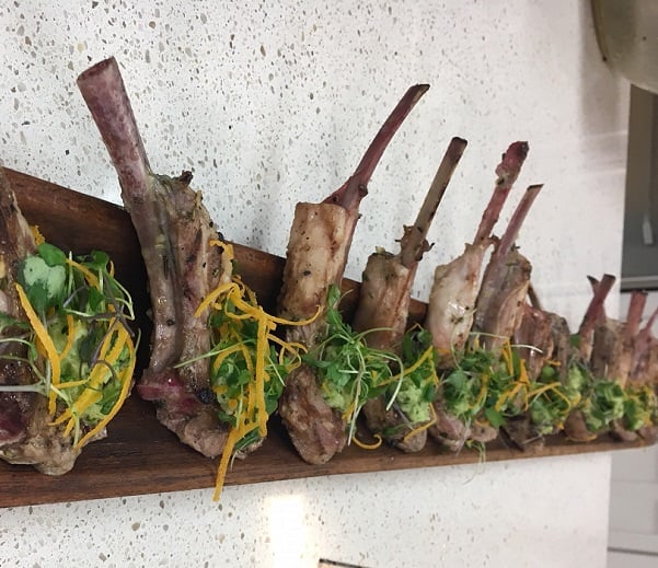 Rosemary orange grilled Aussie lamb chops with apple mint chutney