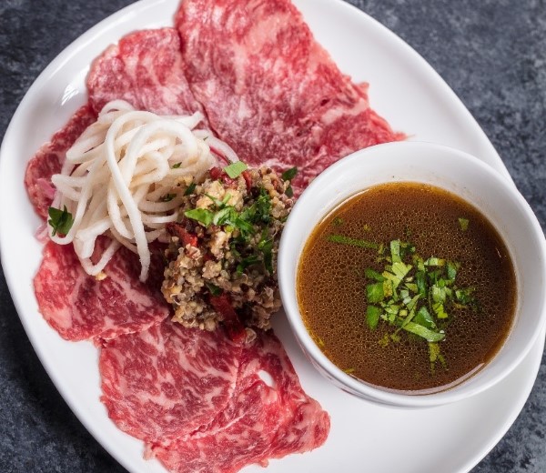 Wagyu shabu shabu with super grain gochujang