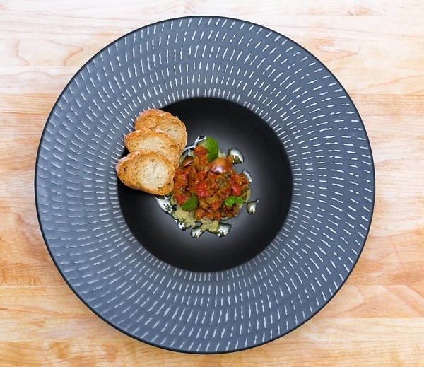 Asian-inspired grassfed beef tartare with frothed egg