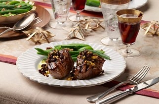 Grilled lamb t-bone chops with orange-mint gremolata