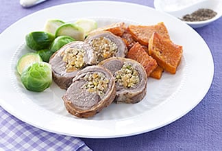 Apricot and Pistachio Stuffed Goat Loin