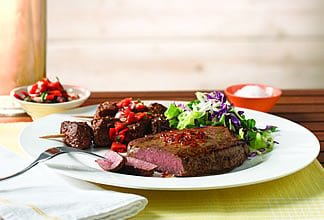 Barbecued Sirloin Steak with Semi-Dried Tomato Flavoured Butter