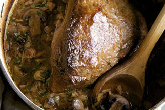 Beer Braised Pot Roast with Mushrooms