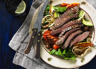 American “fiesta” Aussie skirt steak salad