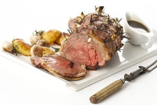 Garlic and rosemary roast leg of lamb