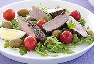 Lemon Pepper Goat Backstrap Salad