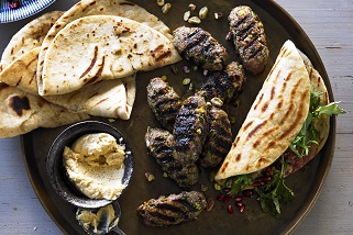 Spiced Aussie lamb and pistachio koftas