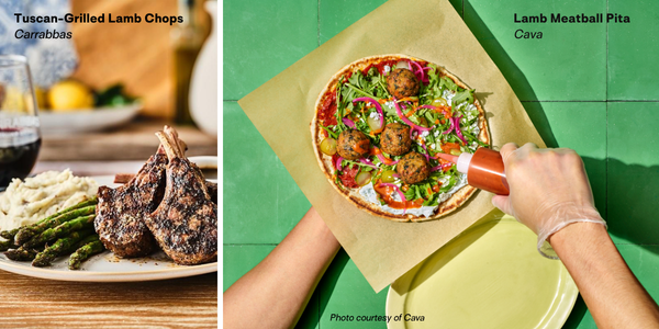 Cava and Carrabbas lamb dishes