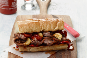 Hot Sriracha Grassfed Beef Sandwich