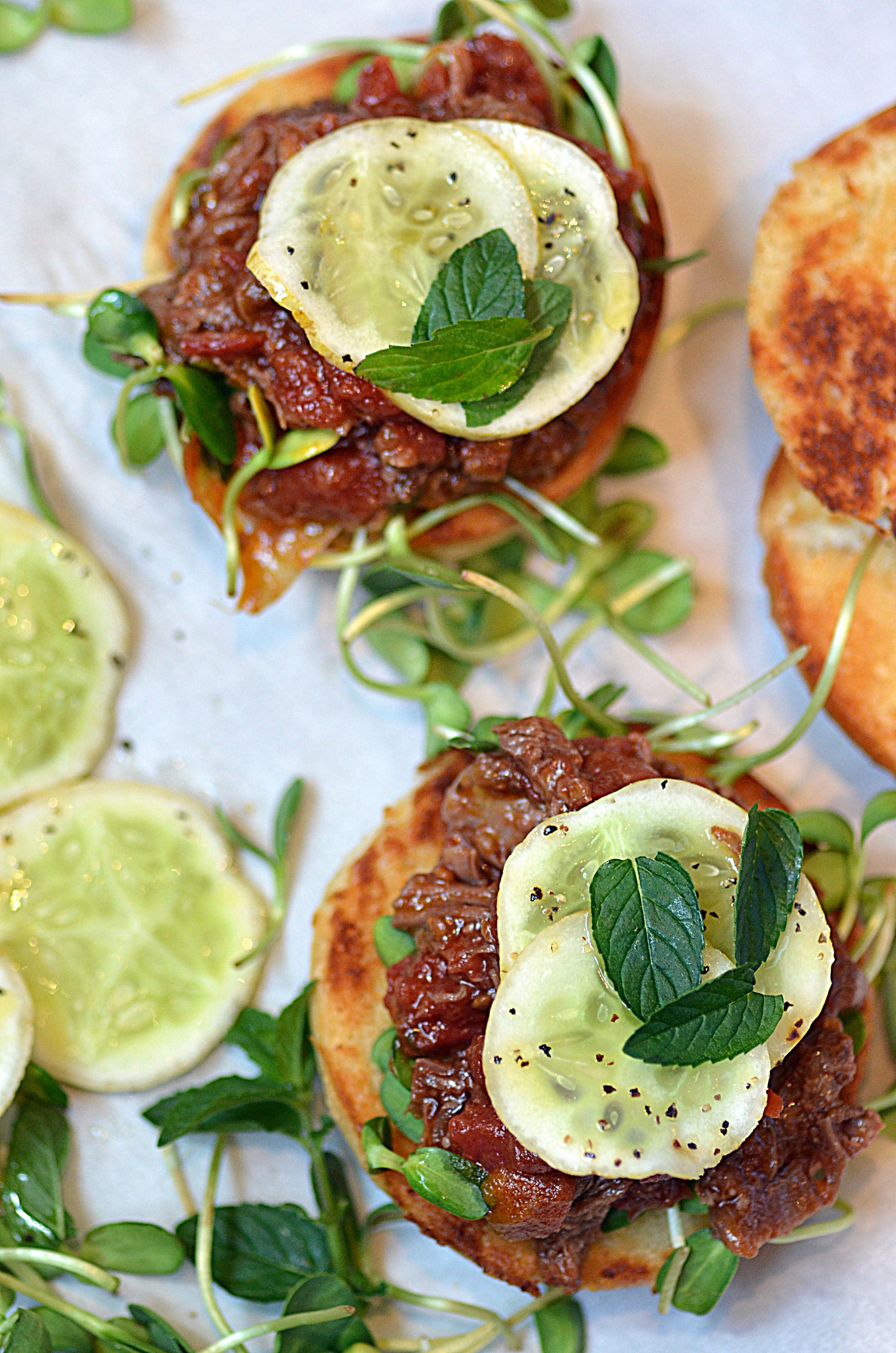 Aussie Harissa Lamb Shank Sliders