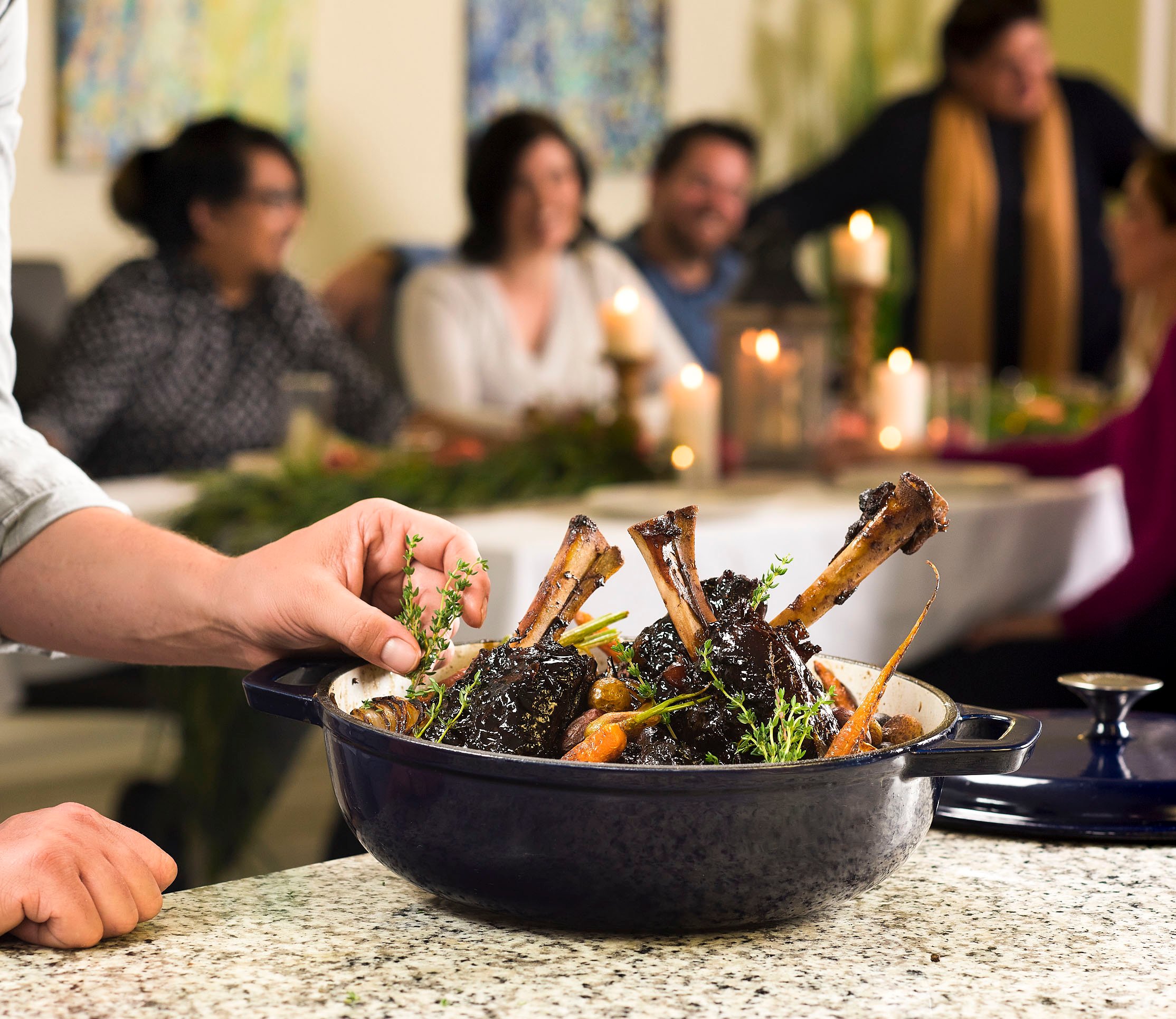 Holiday braised and glazed Aussie lamb Shank