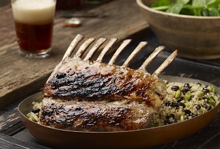 Beer- & mustard-marinated rack of lamb