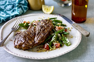 Syrian-spiced Aussie lamb chops with green bean salad