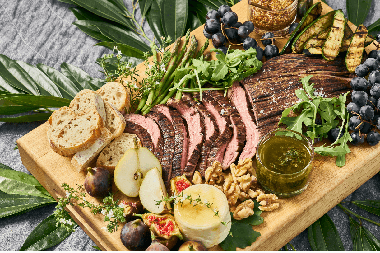 Grilled Australian Grassfed Flank Steak Tailgate Grazing Board