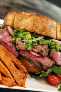 Aussie grassfed steak sandwiches with avocado chimichurri