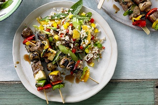 Cypriot-style Aussie beef and haloumi kebabs