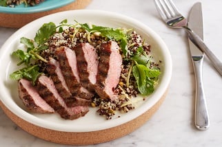 Grilled Aussie Sirloin, Quinoa and Pistachio Salad