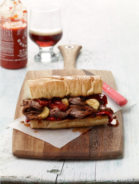 Hot Sriracha Grassfed Beef Sandwich