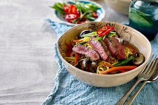 Aussie lamb miso ramen noodles