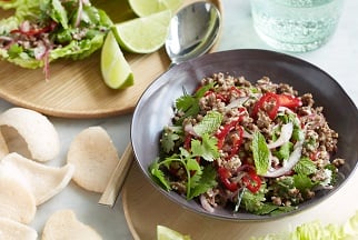 Minced Aussie Beef Larb with Roasted Rice