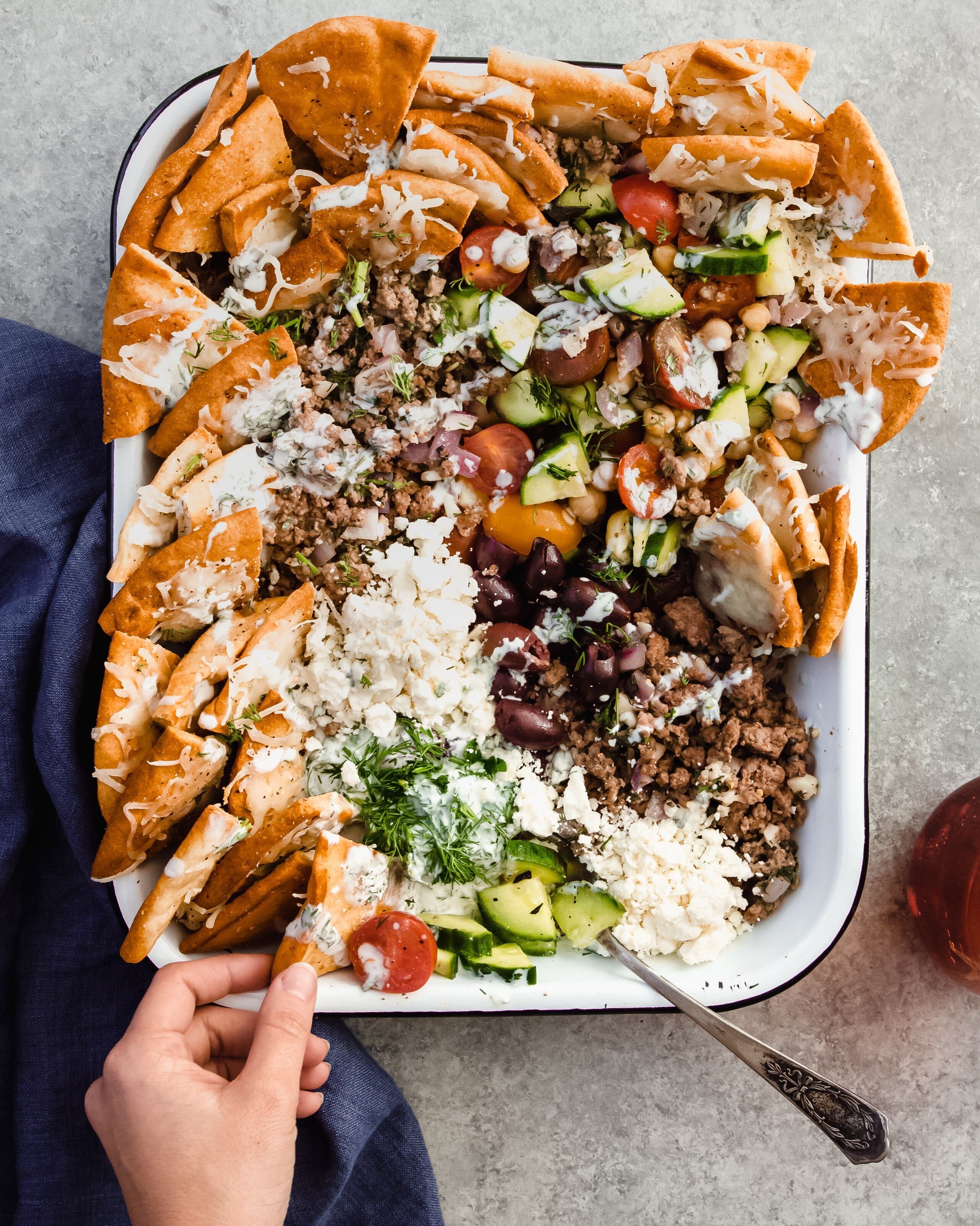 Greek-Style Lamb Nachos