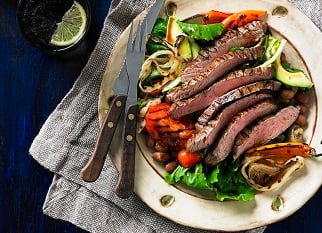 American “fiesta” Aussie skirt steak salad