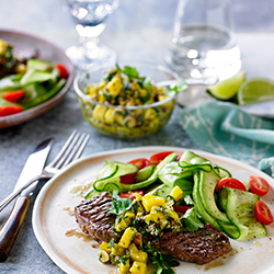 Aussie Grassfed Steaks with Almond Mojo