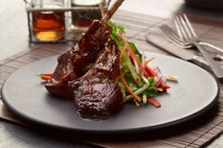 Asian BBQ Lamb Chops with Crispy Asian Slaw